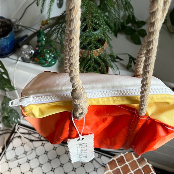 NWT vintage Maine Sea Bags recycled sails Dacron Baguette bag duffle purse - Picture 3 of 9